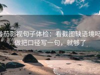 番茄影视句子体检：看截图缺语境吗，做把口径写一句，就够了