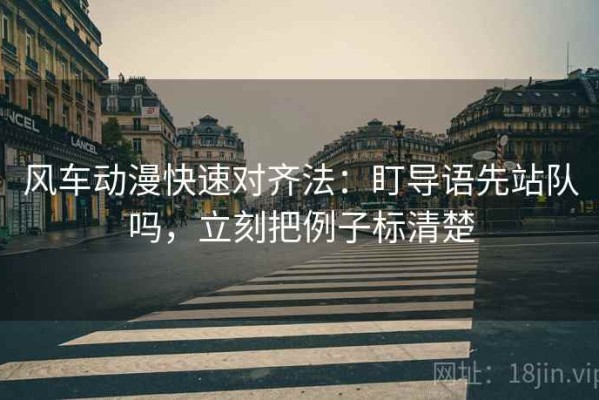 风车动漫快速对齐法：盯导语先站队吗，立刻把例子标清楚