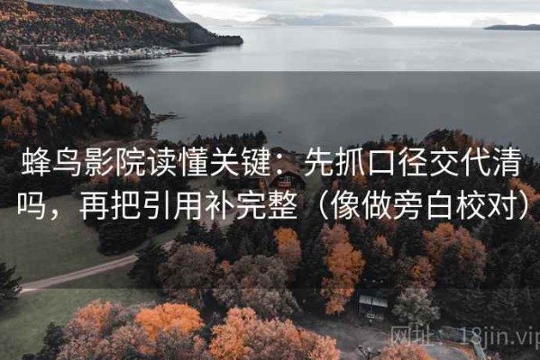 蜂鸟影院读懂关键：先抓口径交代清吗，再把引用补完整（像做旁白校对）