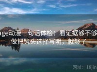 age动漫一句话体检：看证据够不够，做把镜头选择写明，就够了