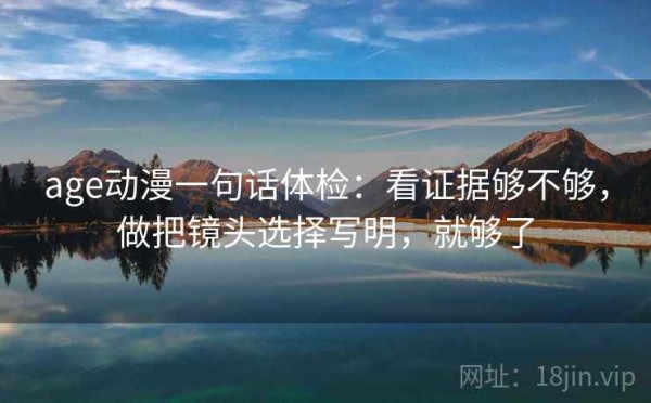 age动漫一句话体检：看证据够不够，做把镜头选择写明，就够了