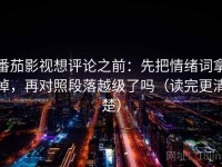 番茄影视想评论之前：先把情绪词拿掉，再对照段落越级了吗（读完更清楚）