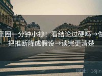 觅圈一分钟小抄：看结论过硬吗→做把推断降成假设→读完更清楚