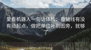 爱看机器人一句话体检：看轴线有没有动起点，做把单位补到图旁，就够了