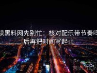 读黑料网先别忙：核对配乐带节奏吗后再把时间写起止