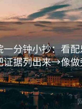 欧乐影院一分钟小抄：看配乐带节奏吗→做把证据列出来→像做旁白校对