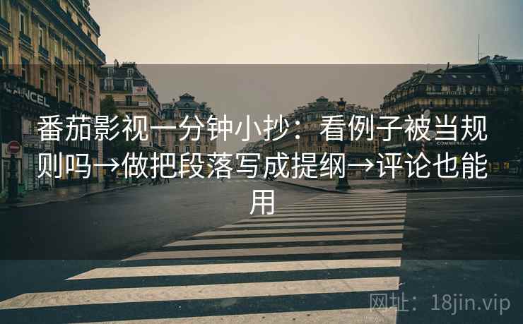 番茄影视一分钟小抄：看例子被当规则吗→做把段落写成提纲→评论也能用