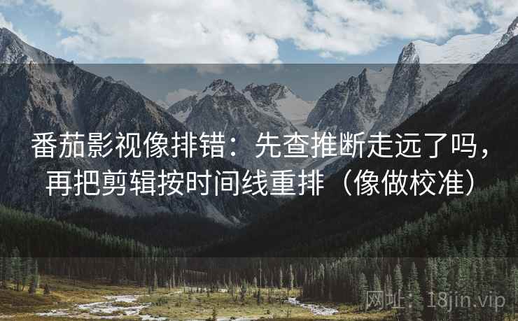 番茄影视像排错：先查推断走远了吗，再把剪辑按时间线重排（像做校准）